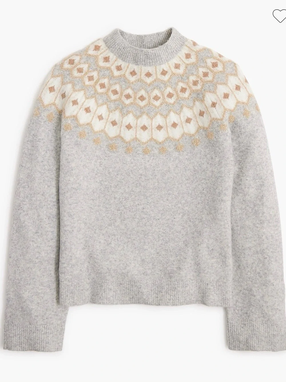 NWT J. Crew Gray and gold Sweater Size Large